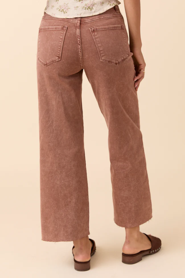 Malia Cappuccino High Rise Wide Leg Jeans - Terpint
