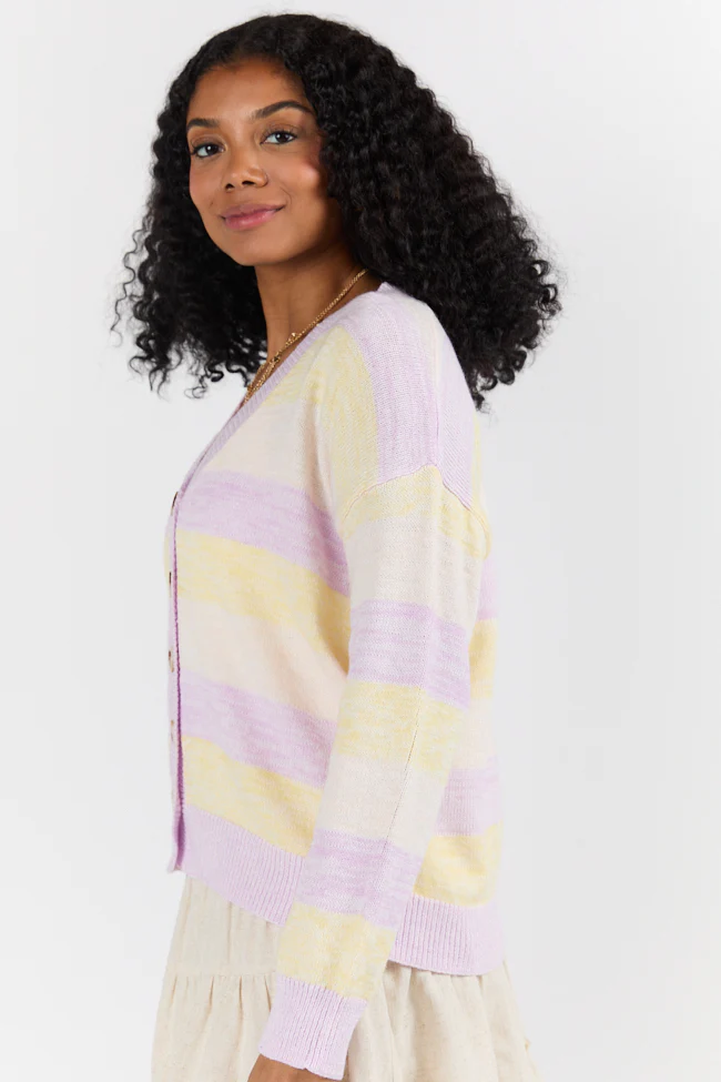 Simple Request Purple Multi Striped Cardigan FINAL SALE - Terpint