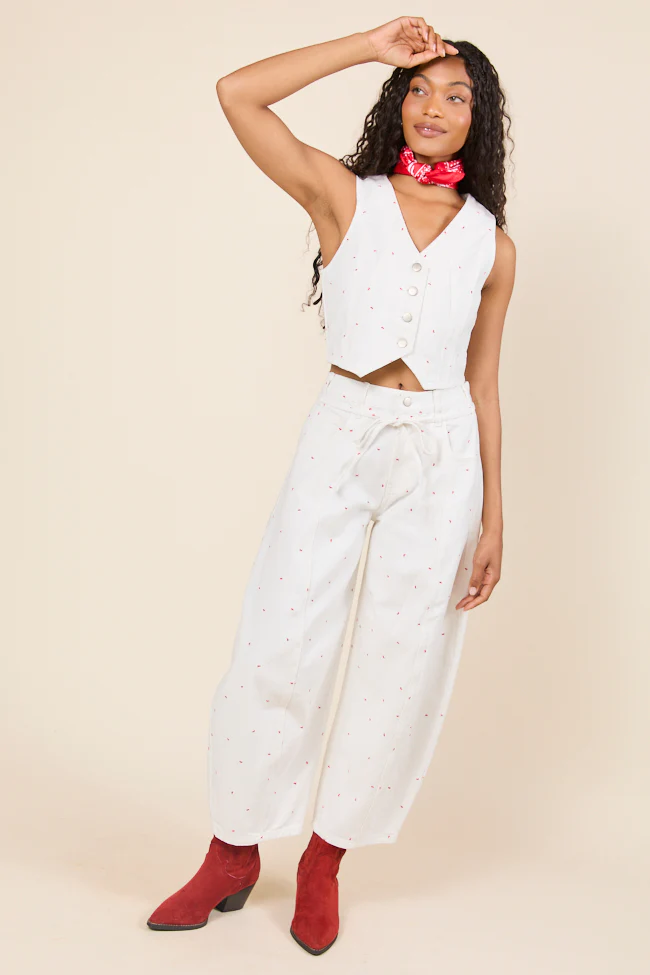 Eileen Bow Printed Denim Vest - Terpint