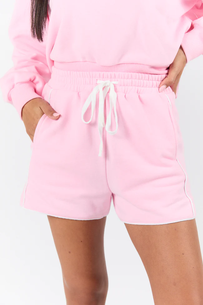 Baseline Pink Piped Lounge Shorts FINAL SALE - Terpint