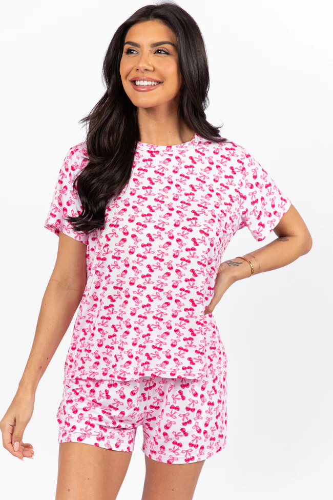 Over the Moon Cherry Hearts Pajama Top FINAL SALE - Terpint