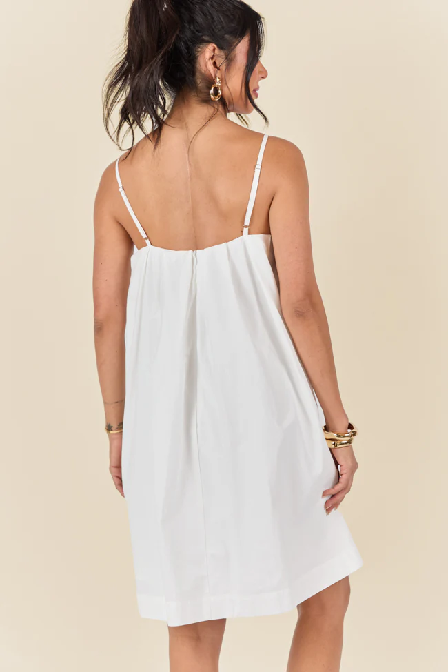 No Looking Back White Button Front Mini Dress FINAL SALE - Terpint