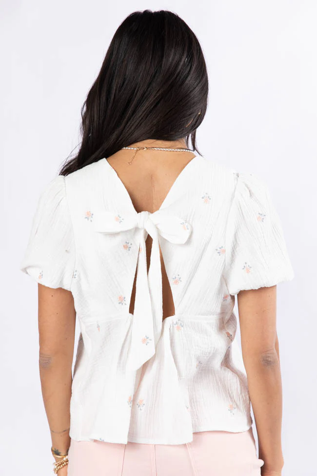 Endless Charm Off White Embroidered Gauze Blouse FINAL SALE - Terpint