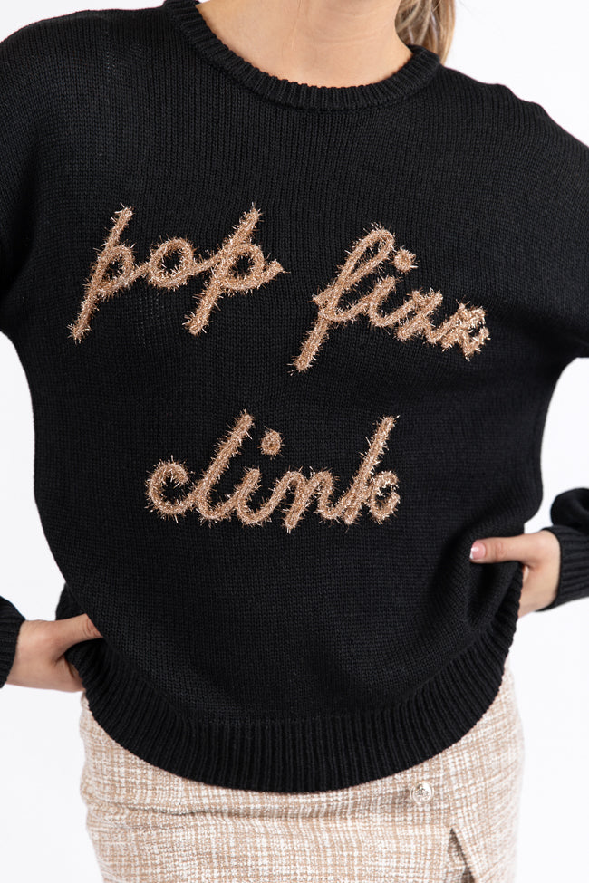 Pop Fizz Clink Black Sweater FINAL SALE - Terpint