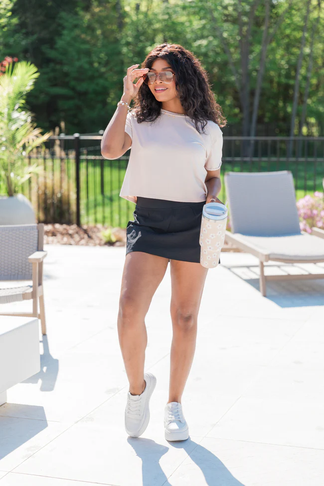 One Step Ahead Taupe Cropped Tee FINAL SALE - Terpint