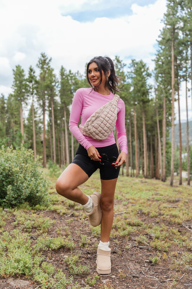 A Lovely Life Pink Fitted Long Sleeve Layering Tee FINAL SALE - Terpint