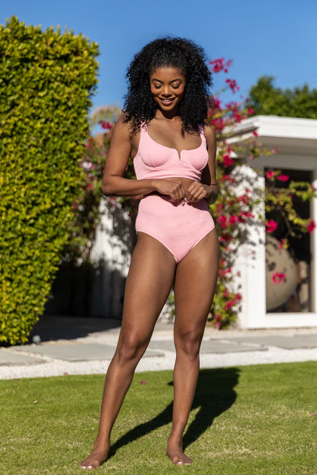 Summer Oasis Light Pink Underwire Split V Bikini Top FINAL SALE - Terpint