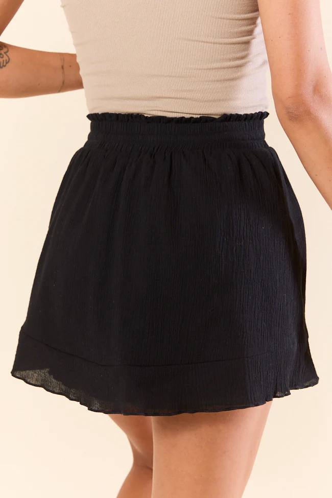 Late Night Reflections Black High Waisted Woven Skort DOORBUSTER - Terpint
