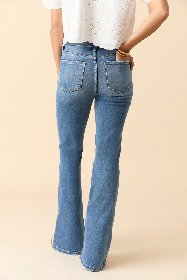Sierra High Rise Slant Hem Flare Jeans - Terpint
