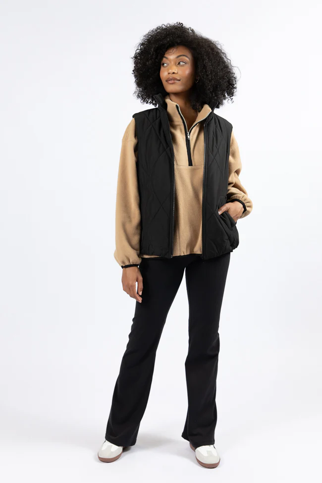 Outside The Box Beige Contrast Trim Fleece Pullover FINAL SALE - Terpint