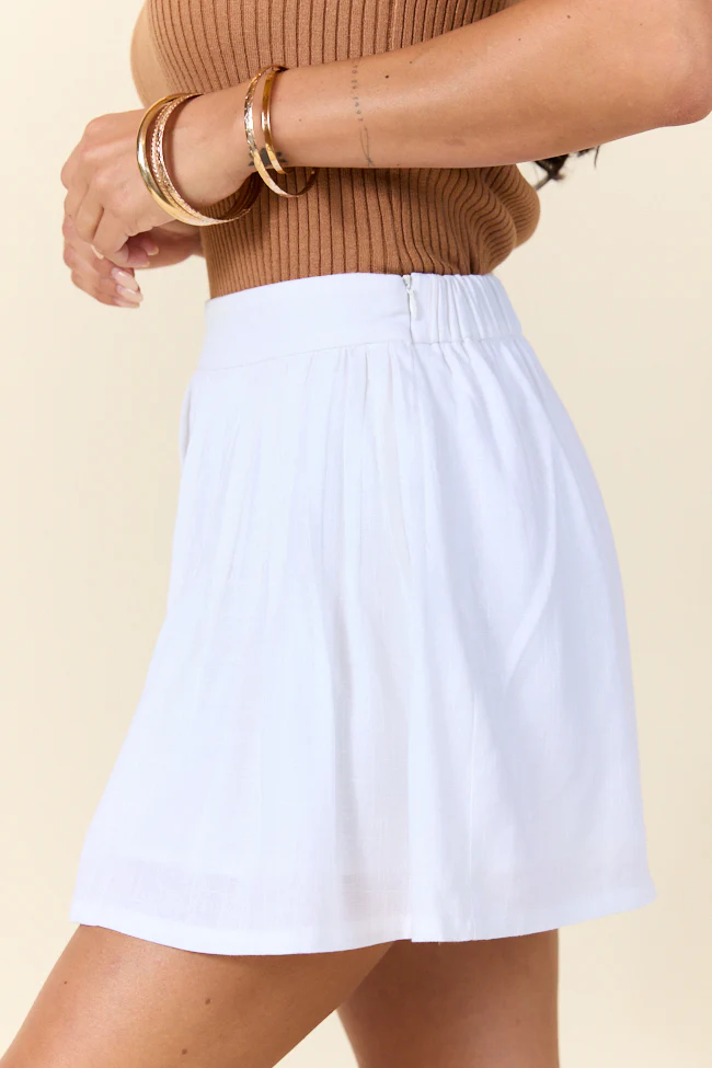 All Along White Pleated Shorts FINAL SALE - Terpint