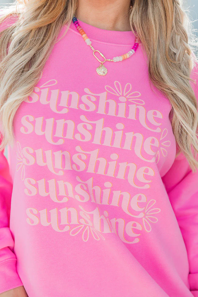 Sunshine Repeat Pink Graphic Sweatshirt - Terpint