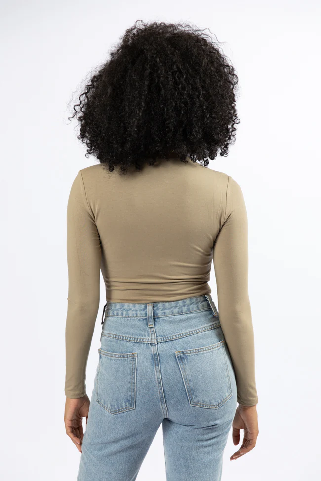 Lucky Me Olive Crew Neck Bodysuit FINAL SALE - Terpint