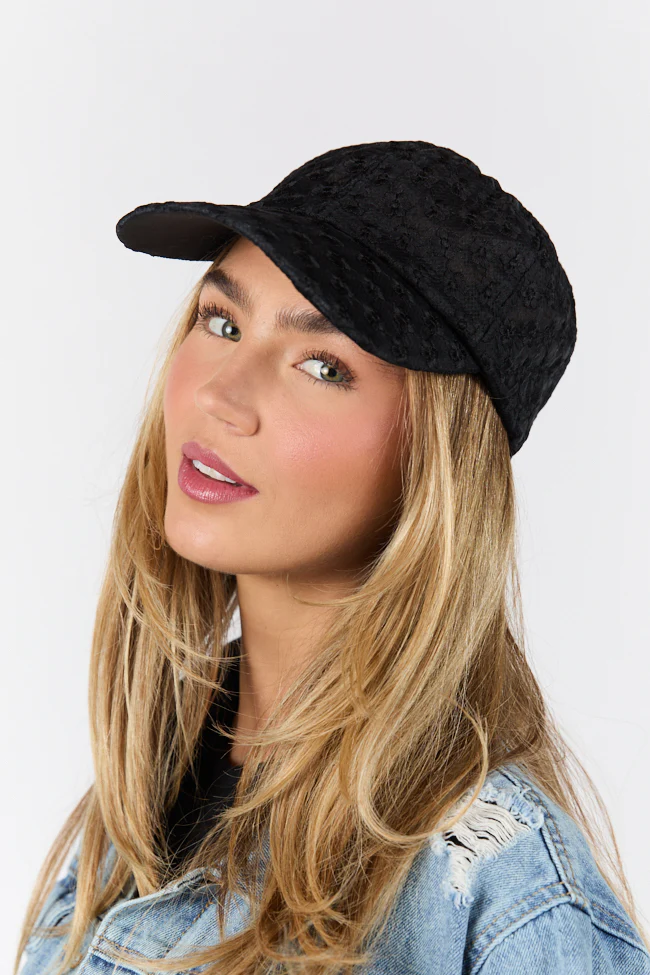 Black Eyelet Hat SALE - Terpint