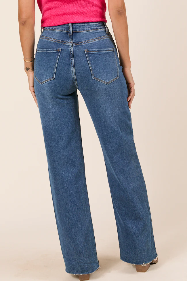 Kelsea Dark Wash Wide Leg Jeans - Terpint