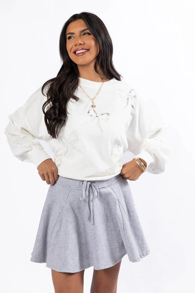 Where To Next Grey Knit Skort DOORBUSTER - Terpint