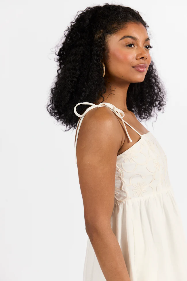 Blooming Confidence Ivory Embroidered Floral Dress FINAL SALE - Terpint