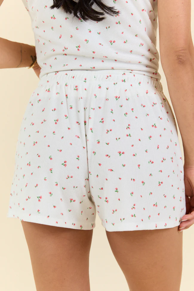 What A Dream Red Ditsy Floral Pajama Shorts FINAL SALE - Terpint