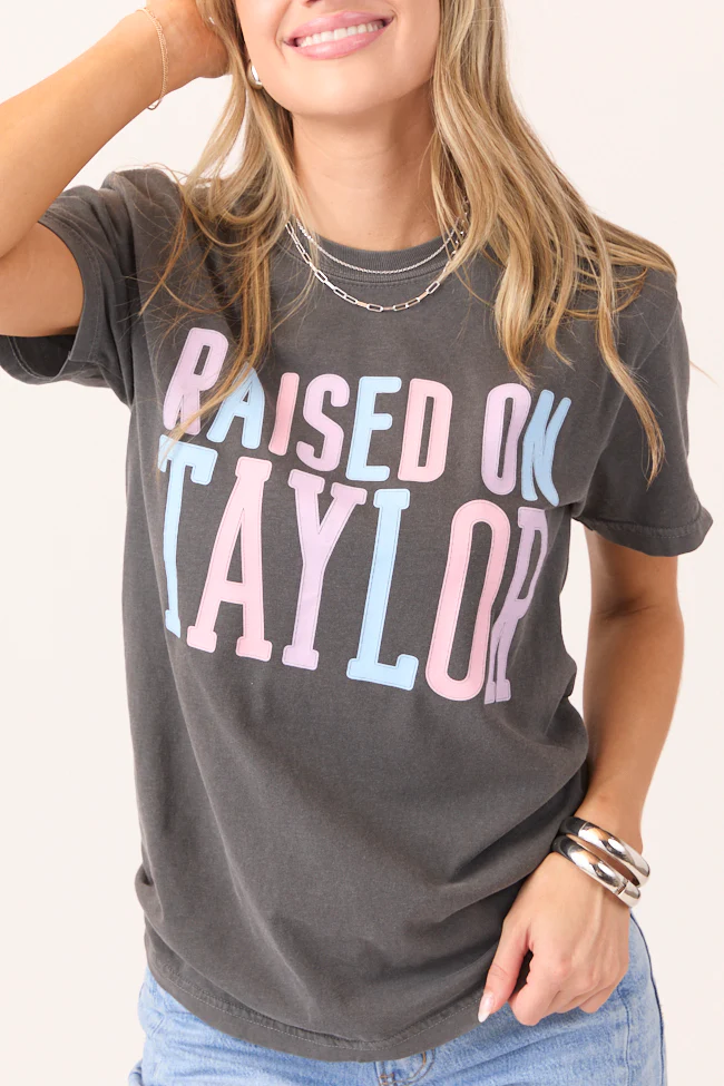 Raised On Taylor Dark Grey Graphic Tee - Terpint