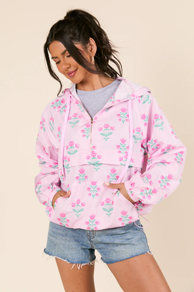 Delilah Pink Block Floral Pullover - Terpint