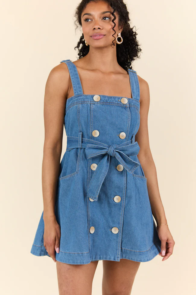 Bless Your Heart Button Denim Dress DOORBUSTER - Terpint