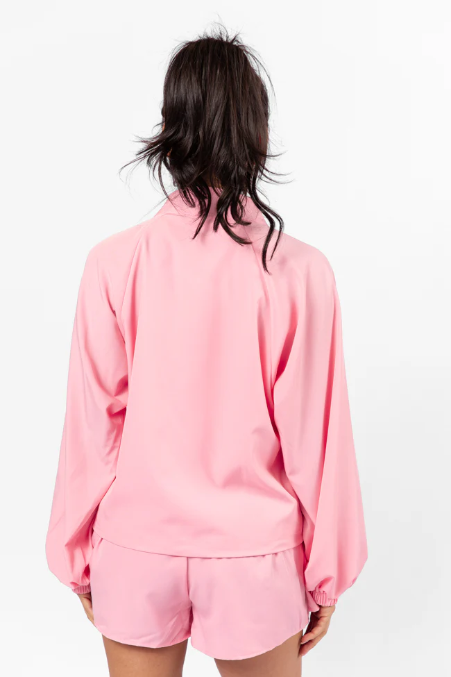 On The Daily Light Pink Full-Zip Windbreaker FINAL SALE - Terpint