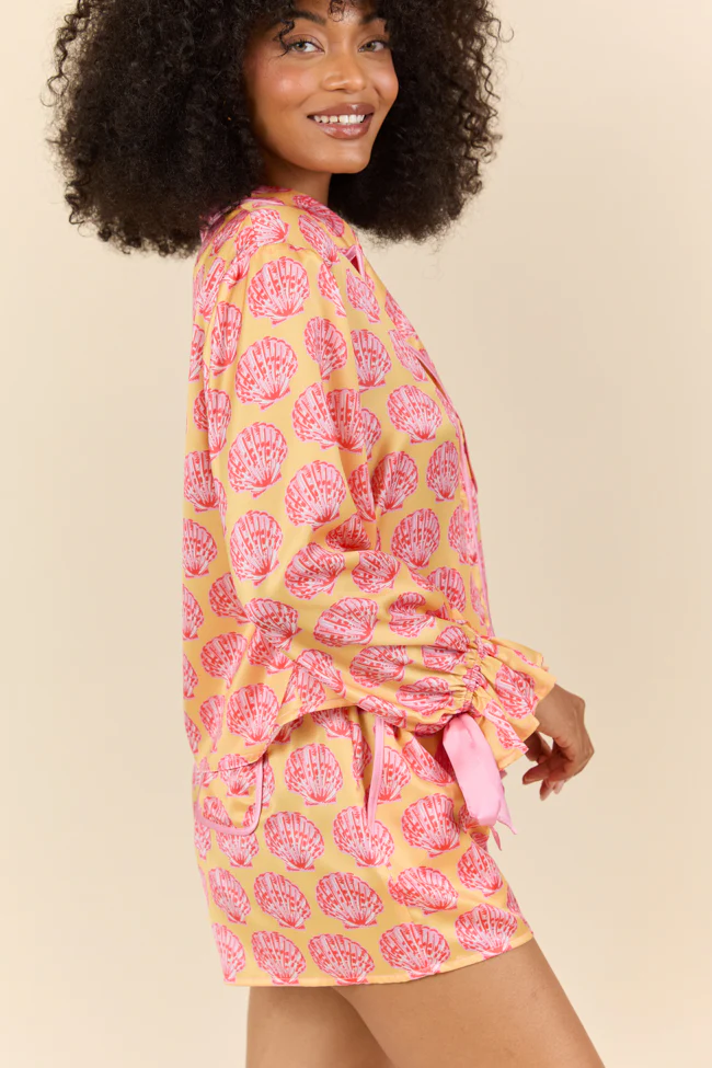 Seashell Serenity Satin Pajama Top FINAL SALE - Terpint