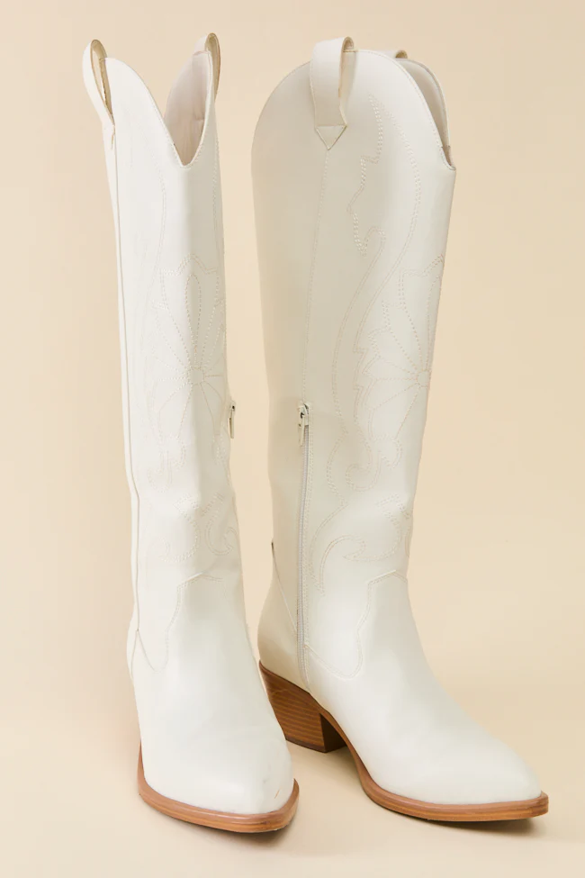 Shania White Cowboy Boots - Terpint