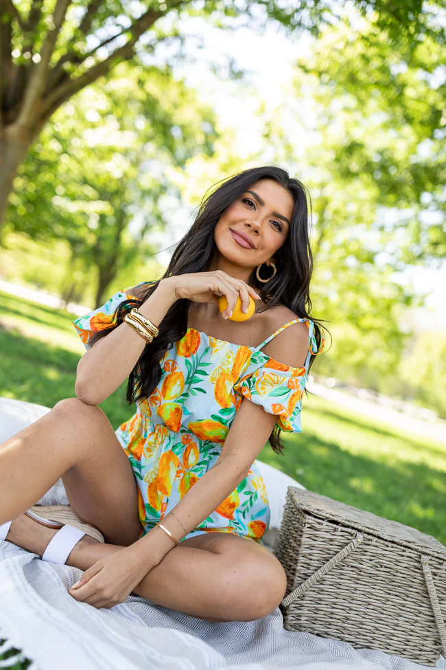 Easy Peasy Citrus Print Romper FINAL SALE - Terpint