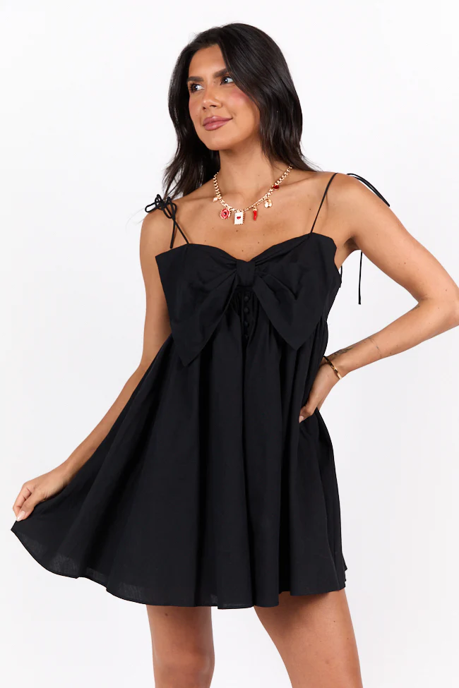 Back In Love Black Bow Dress SALE - Terpint