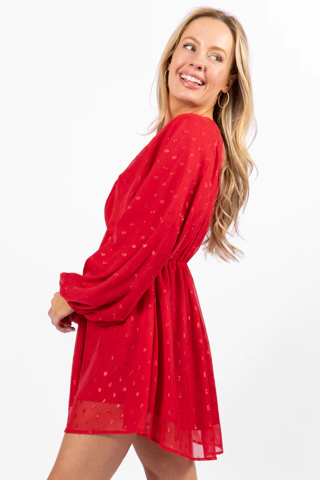 Warmest Wishes Shimmer Detail Babydoll Dress FINAL SALE - Terpint