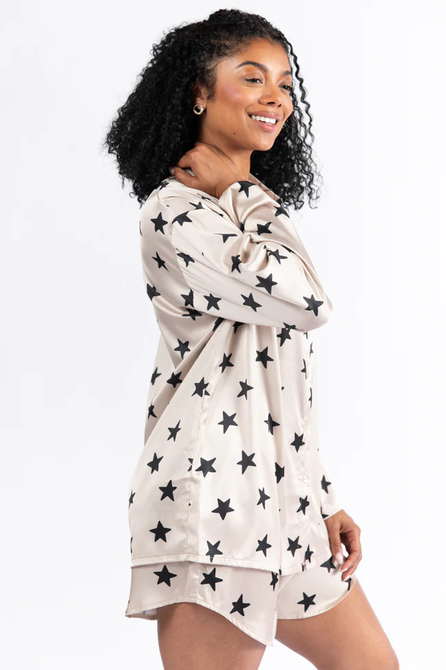 Pajama Party Neutral Stars Pajama Top FINAL SALE - Terpint