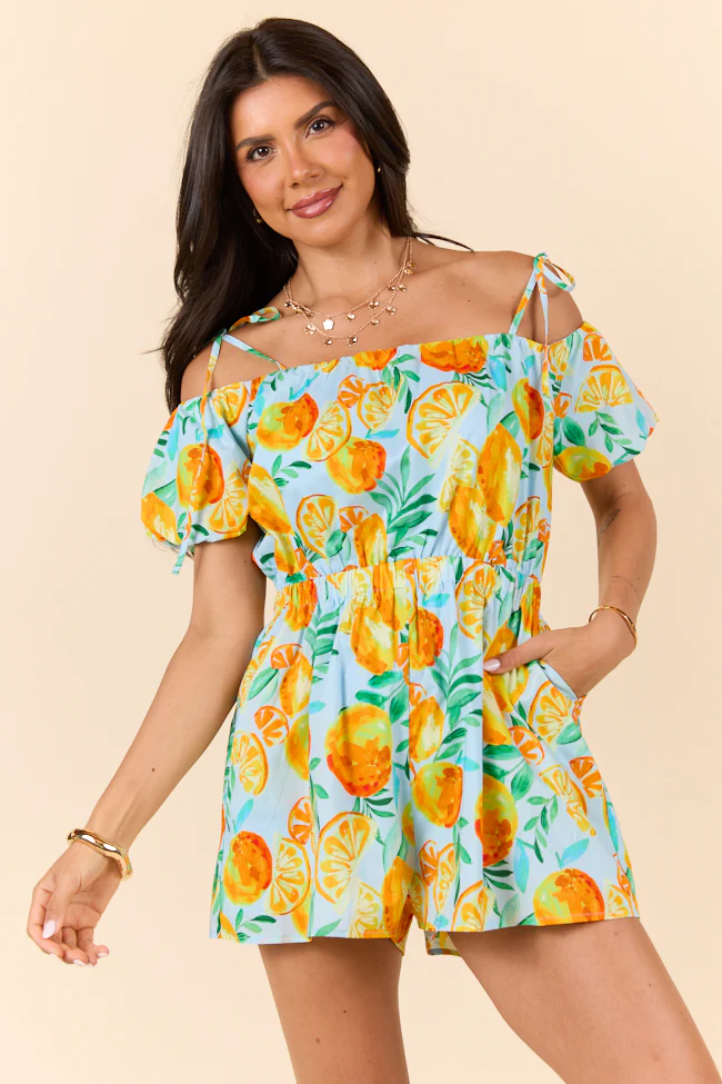 Easy Peasy Citrus Print Romper FINAL SALE - Terpint