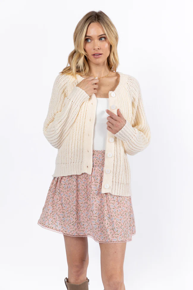 Do Me A Solid Cream Button Up Cardigan FINAL SALE - Terpint