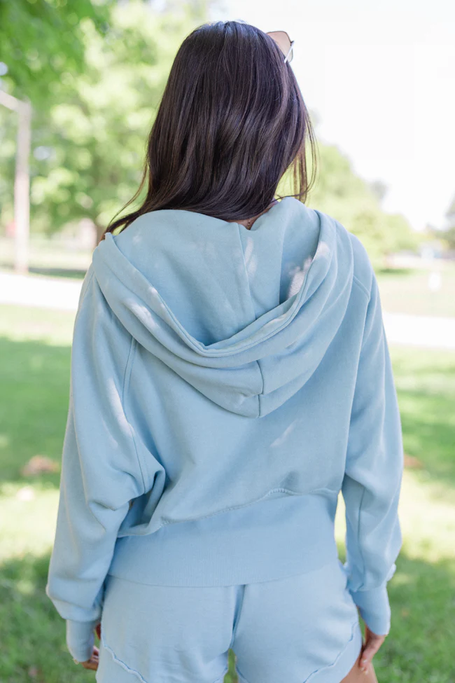 Learn As You Go Blue Acid Wash Quarter Zip FINAL SALE - Terpint