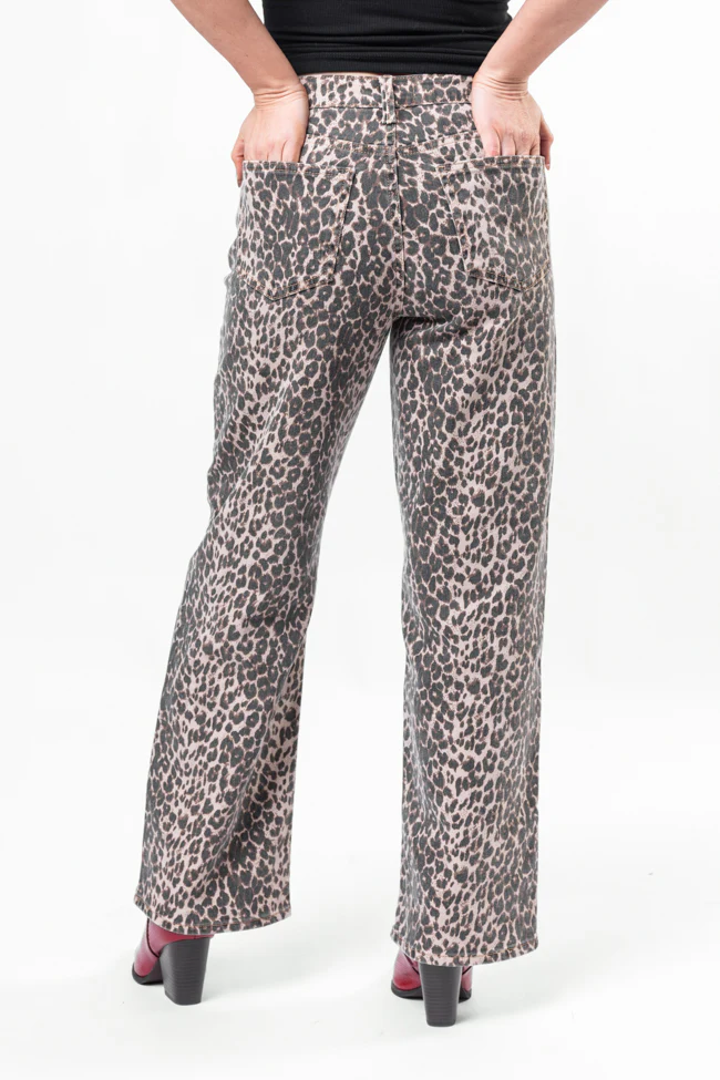 Primal Instincts Wide Leg Leopard Jeans - Terpint