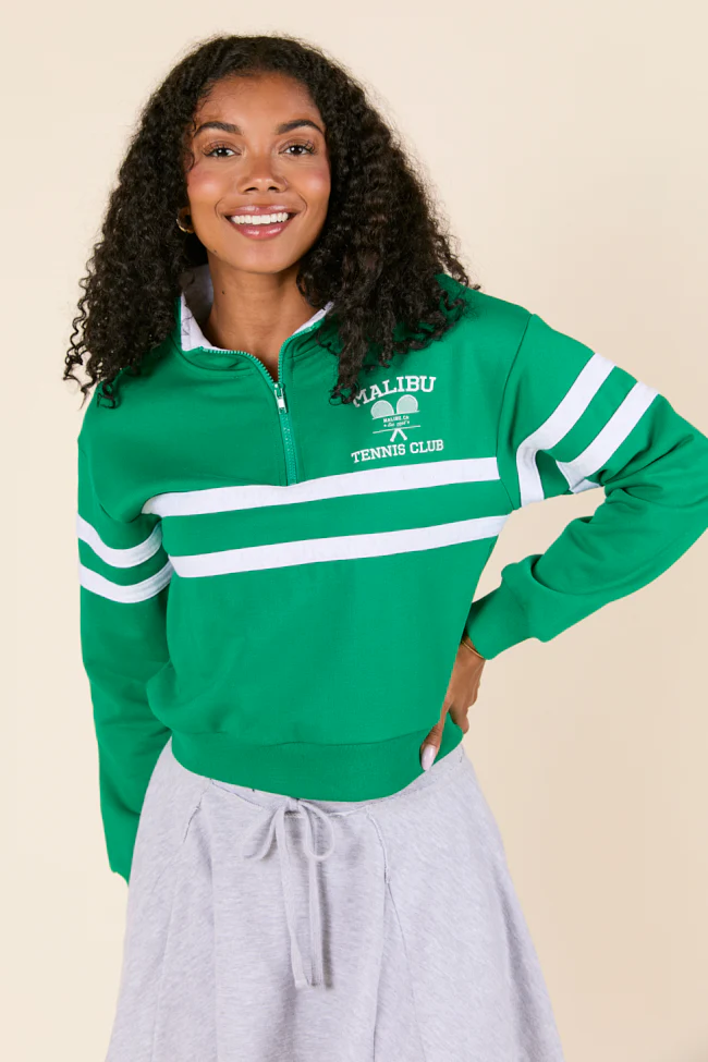 Annette Green Malibu Tennis Club Quarter Zip Pullover - Terpint