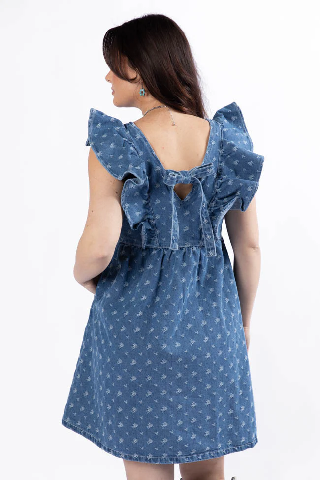 Back Home Burnout Detail Denim Babydoll Dress SALE - Terpint