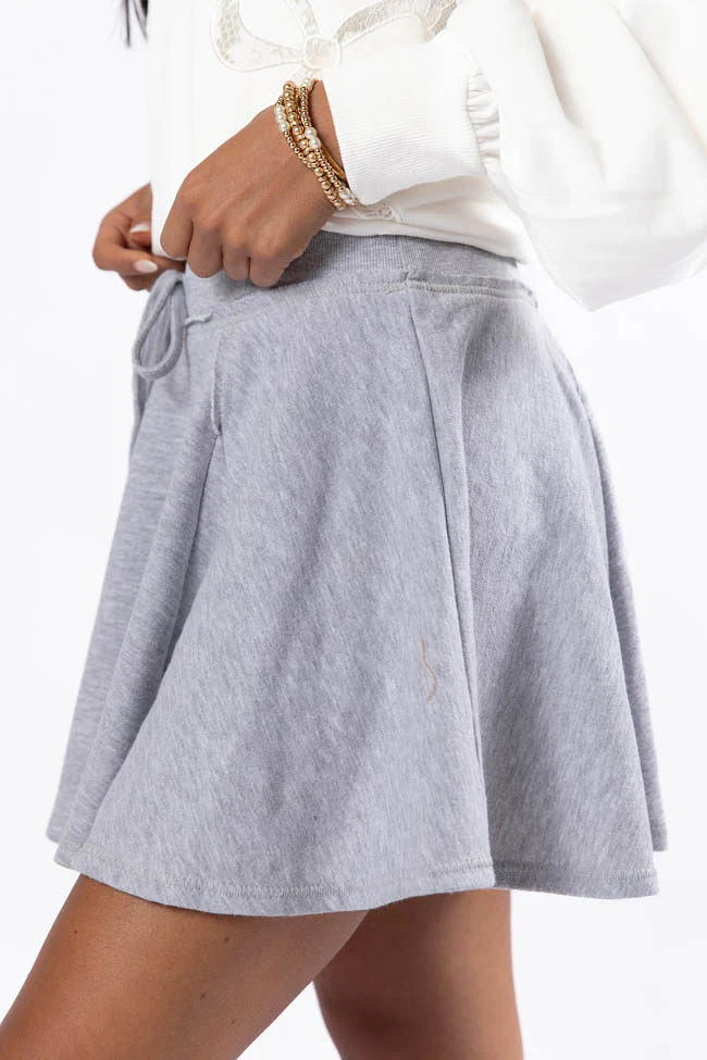 Where To Next Grey Knit Skort DOORBUSTER - Terpint