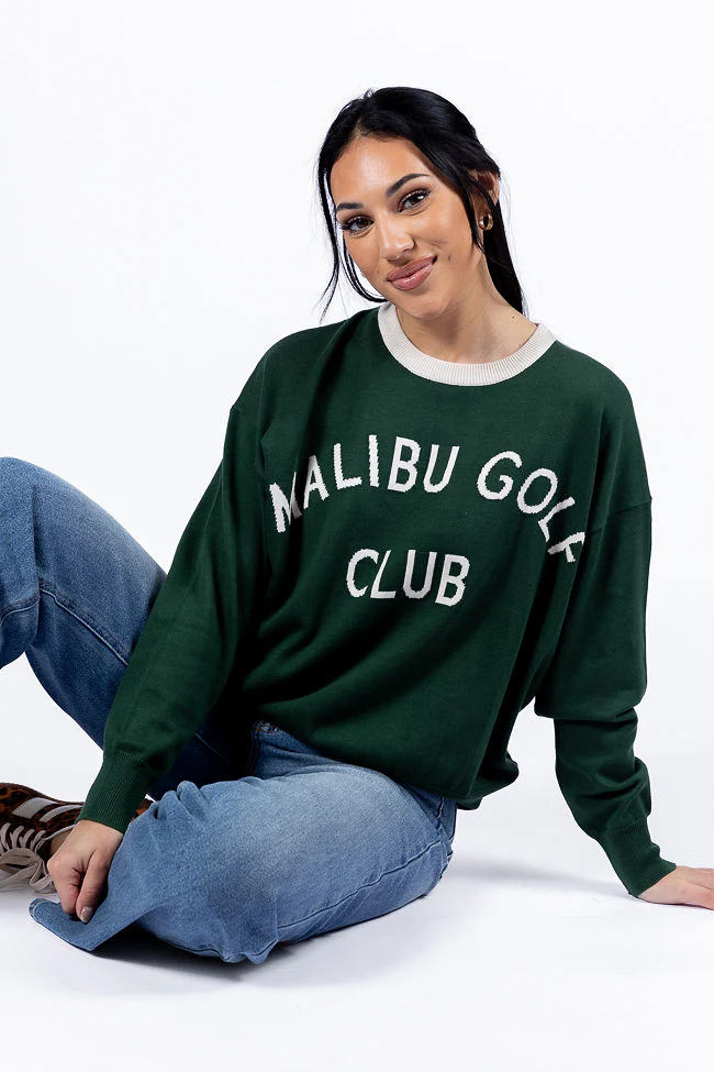 Malibu Golf Club Green Lightweight Sweater FINAL SALE - Terpint