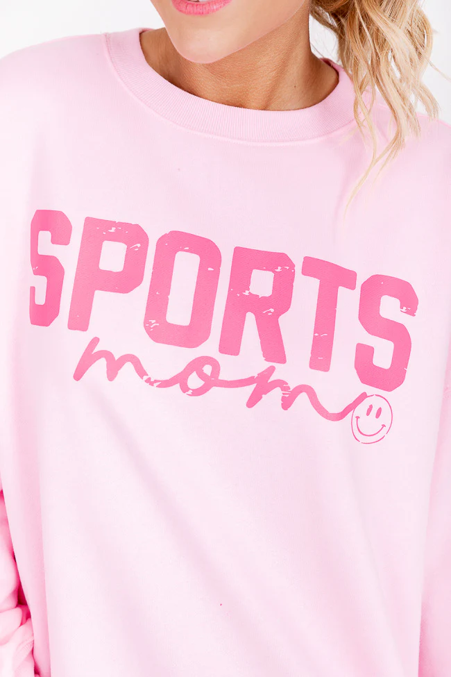 Sports Mom Light Pink Graphic Sweatshirt - Terpint