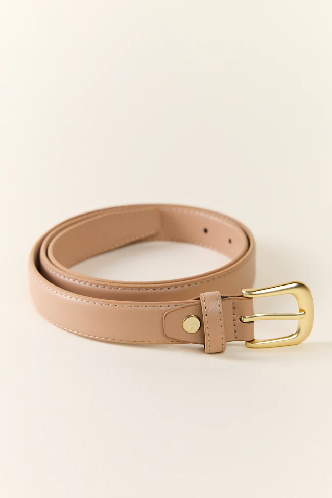 Basic Gold Buckle Tan Belt - Terpint