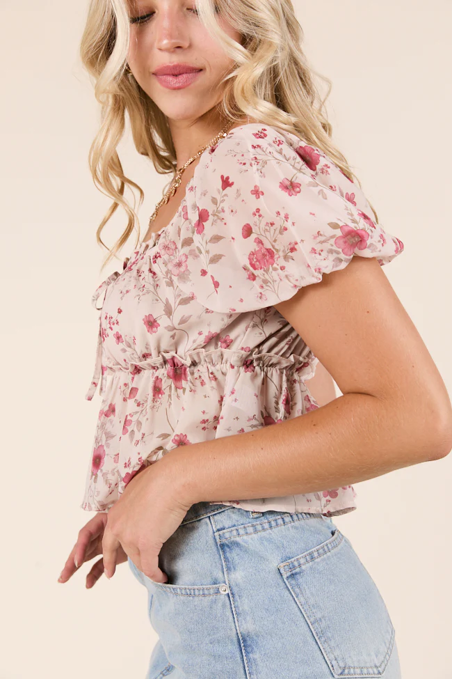 Gabby Ditsy Floral Babydoll Top - Terpint